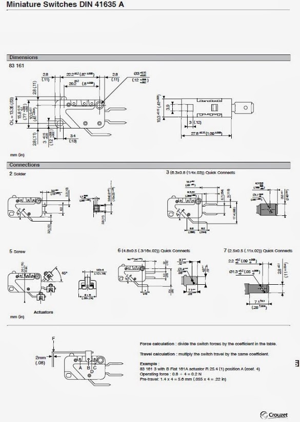 MICRO INTERRUTTORE MICRO SWITCH CROUZET 83161.8 MICROSWITCH